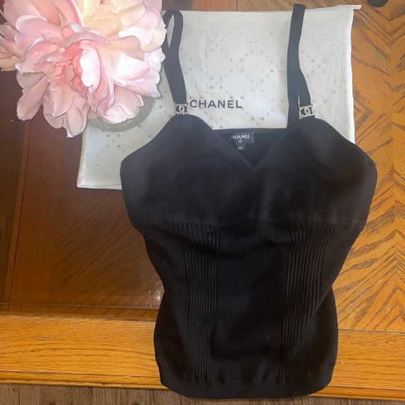 🚫SOLD🚫 New Chanel Black Diamond CC Top Size 40 (US Women’s M)💎 - Picture 5 of 17